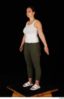  Sofia Lee casual dressed flip flops sandals standing sweatpants tank top trousers whole body 0002.jpg